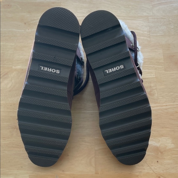 SOREL Sneakchic Alpine Nubuck Suede Faux Shearling Lace up Ankle Boots Size 7.5 - Picture 13 of 13